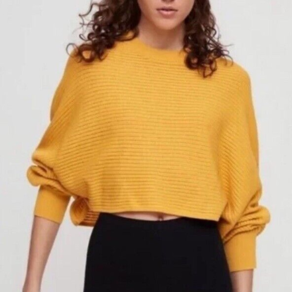 ARITZIA | Lolan cropped shirt - warm yellow/mustard